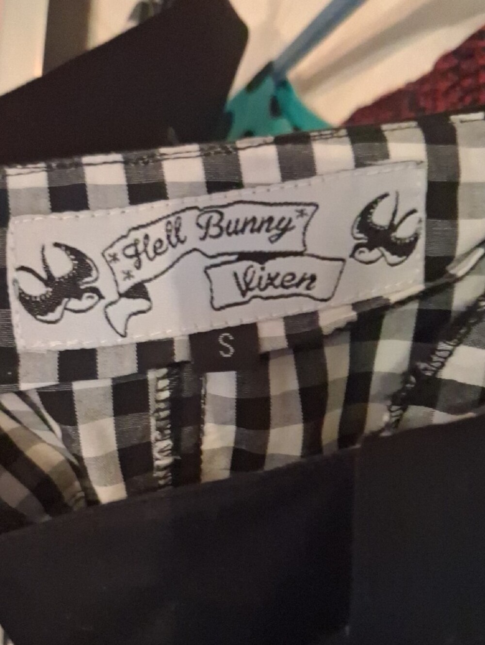 Hell Bunny Black & White Gingham Swing Dress - Picture 3 of 3